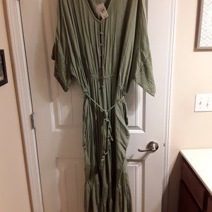 Lace Paneled Gauze Jumpsuit